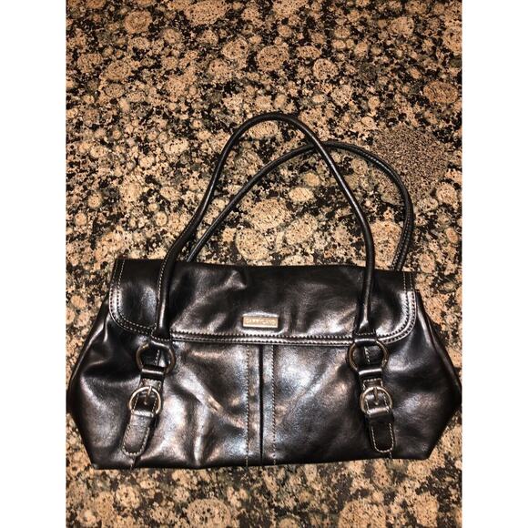 Carryland Handbags - Carryland Black Faux Leather Handbag Two Handle